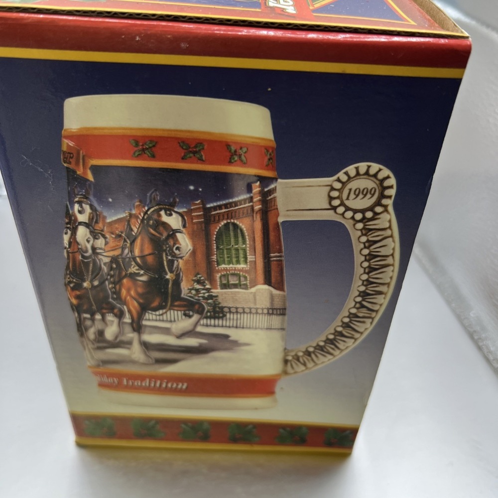 1999 Budweiser 20th Anniversary Holiday Beer Stein Mug - w/COA - - Picture 5 of 10